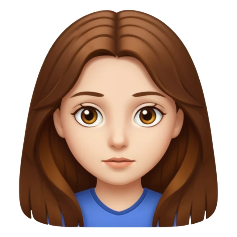 Girl with long brown hair and hazel eyes sticker
