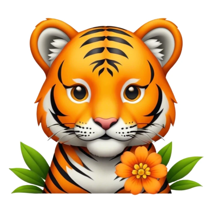 Tiger with flower  sticker