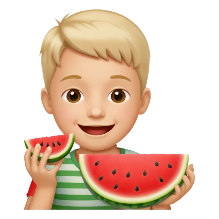 Fait un emojie de un gamin qui mange une pastèque sticker