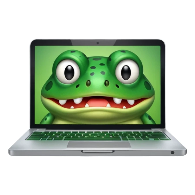 bufo frog meme breaking his laptop in half sticker