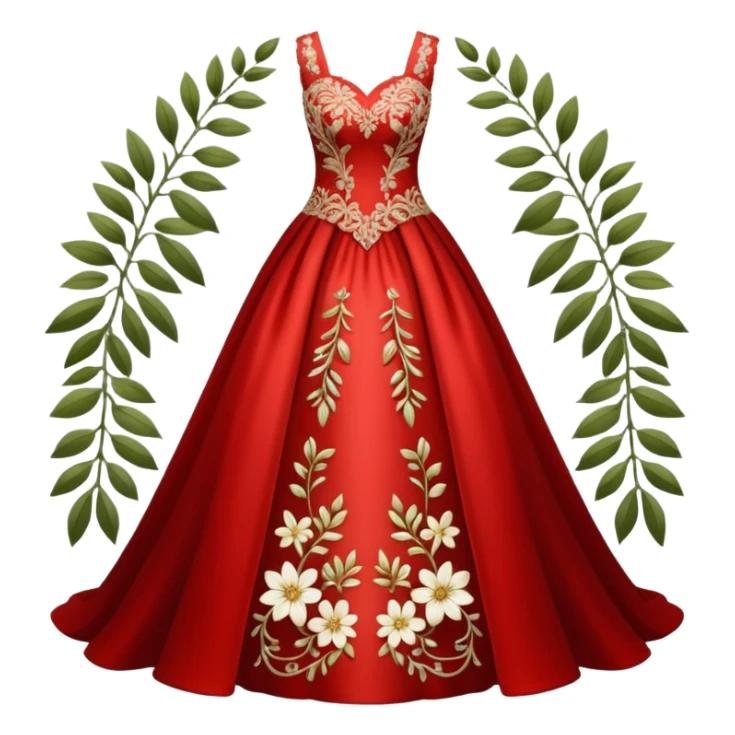 Hyper Realistic ornate 
Botanical style Wedding dress displays sticker
