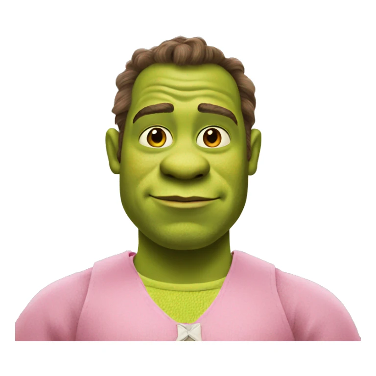 Shrek wearing a pink outfit  sticker