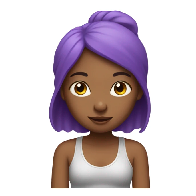 a girl with purple hair in a yoga pose sticker