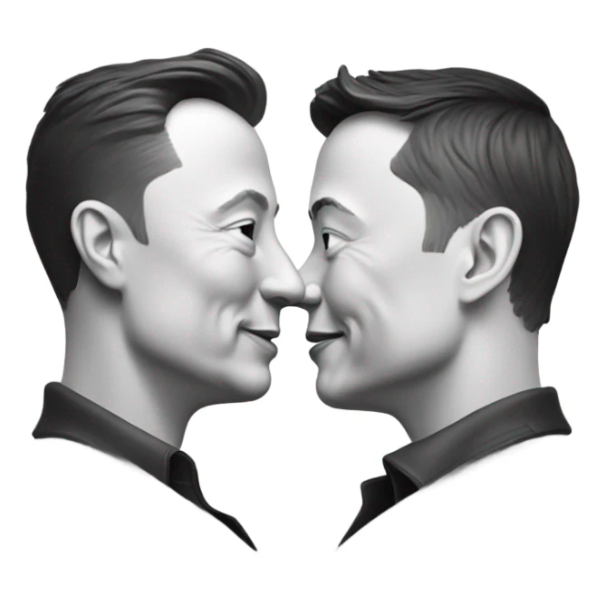 Elon Musk kissing Elon musk sticker