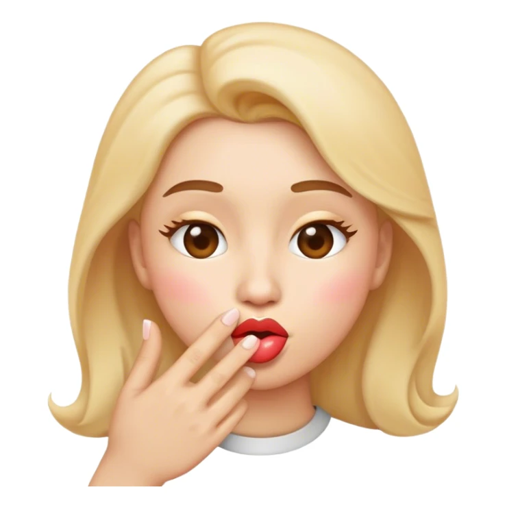kissy face emoji with a hand blowing a kiss sticker
