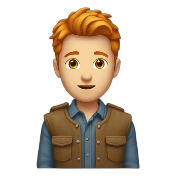 garçon roux avec un dégrader sticker