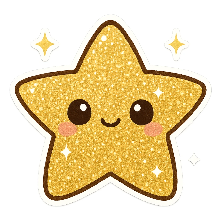 glitter object sticker