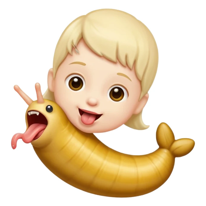 sticking out tongue like a slug toddler sticker