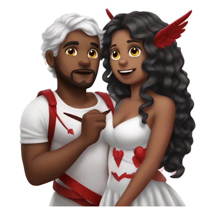 Me and my bf dress as cupid and victim  sticker