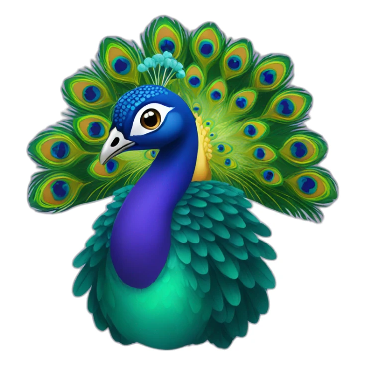 Peacock wearing gown sticker