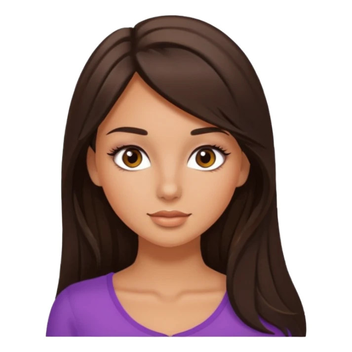 Brunette pretty girl tanned with lashes sticker