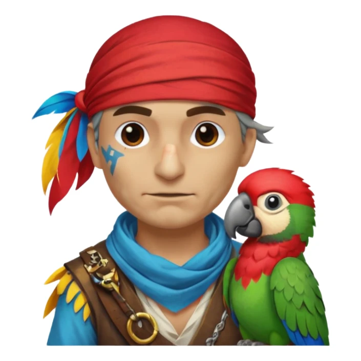 pirate and parrot sticker