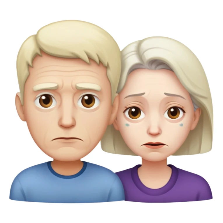 Younger man and older woman both sick sticker