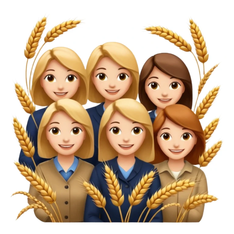 women happy satisfied in different angel with minimal wheat flying arround sticker