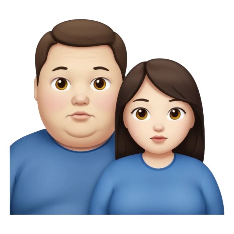 obese brunette white guy with obese brunette asian girl sticker