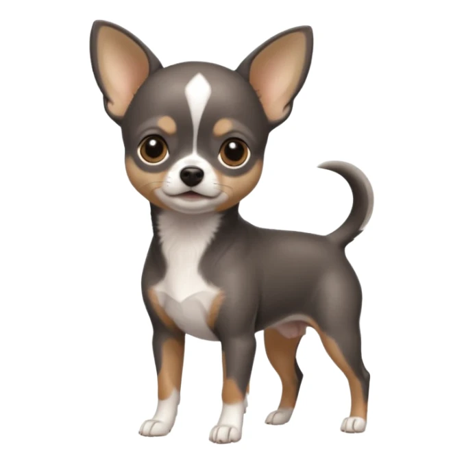 Dark graphite Chihuahua with white markings sticker