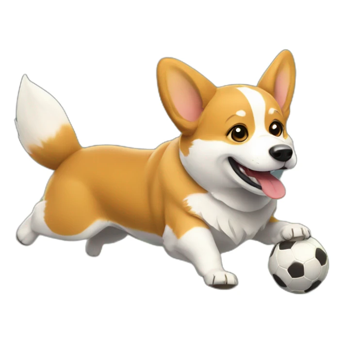 Corgi play football sticker