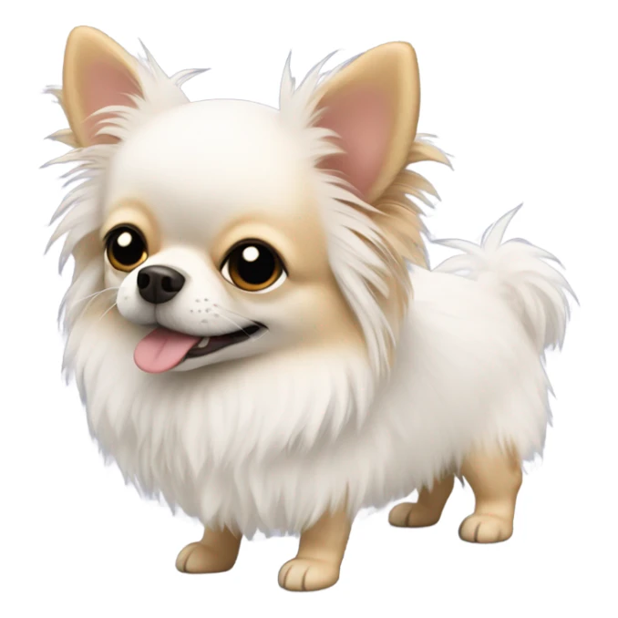Shaggy white fat chihuahua  sticker