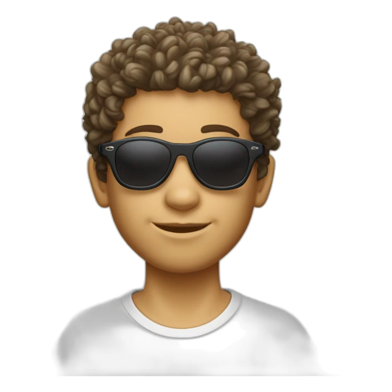 Garçon cheveux bouclés avec un taper et des lunette oakley sticker