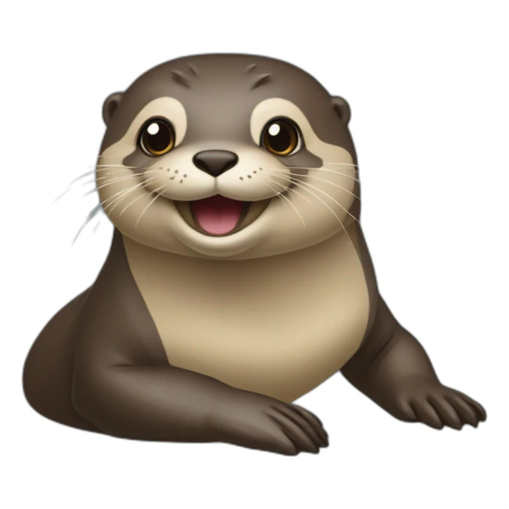 Une loutre sur une tortu sticker