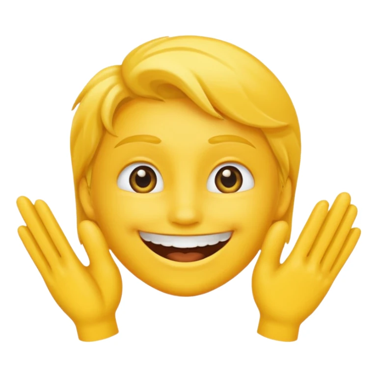 Emoji tête jaune avec un sourire et le doigt devant les dents  sticker