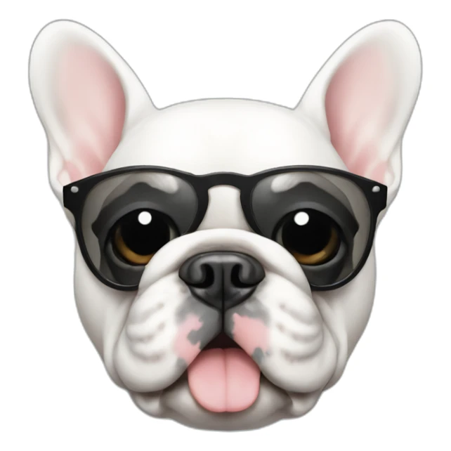 white FRENCH BULLDOg with sunglasses sticker