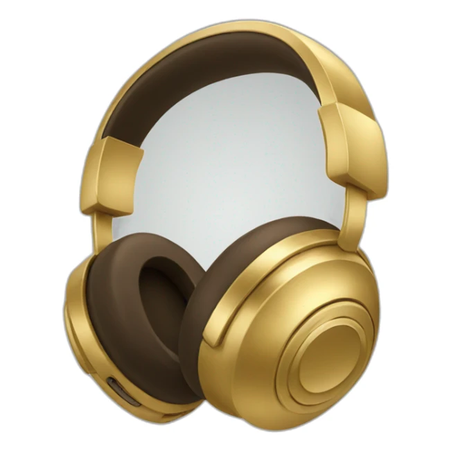 wireless all gold headphones icon style sticker