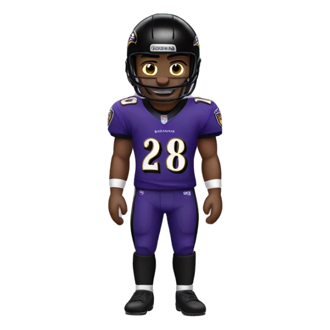 Human wearing a Baltimore ravens uniform  sticker