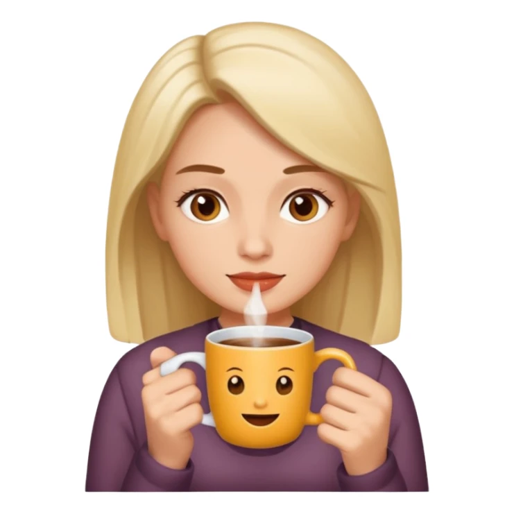 sck woman drinking hot drink sticker