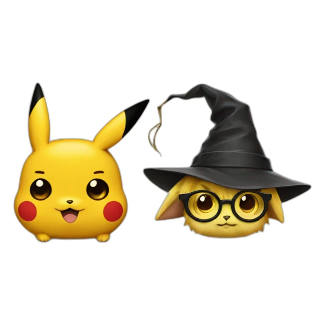pikachu qui fait un calin à harry potter sticker