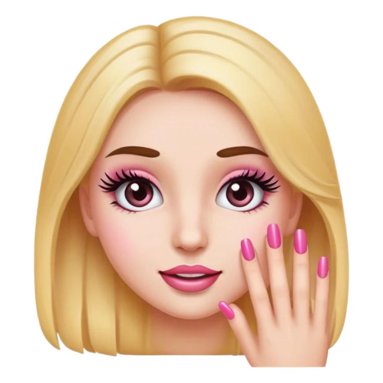 Girlie emoji watch big lashes and nails sticker