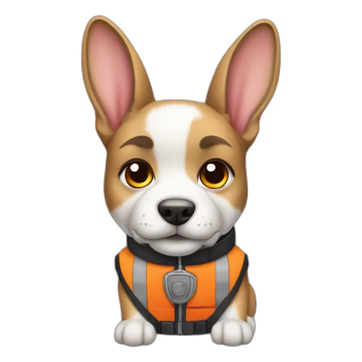 a jackrabbit terrier dog who works as a firefighter and wears a bulletproof vest sticker
