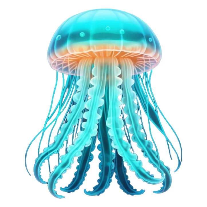 extraterrestrial futuristic otherworldly cyan bioluminescent neon-glowing aesthetic scenery jellyfish mushroom sticker