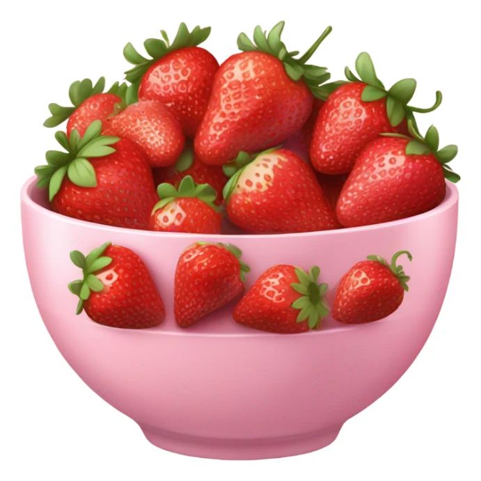 large fancy pastel pink bowl of strawberries sticker