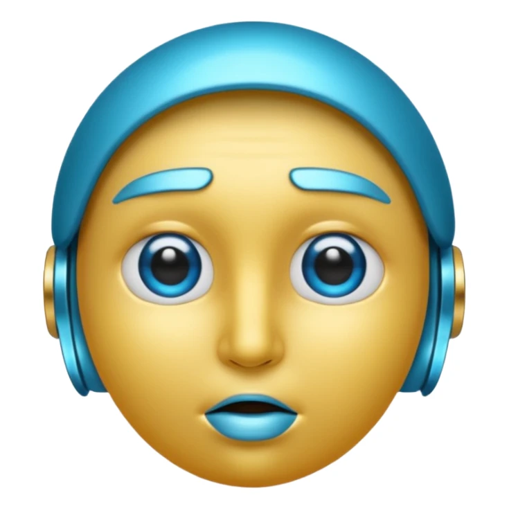 "blue 3D side eye emoji, sigma judging look, cold phonk style, high detail" sticker