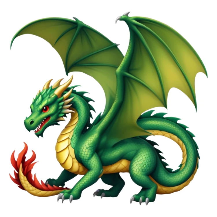 A fierce mythical dragon with scales and wings sticker