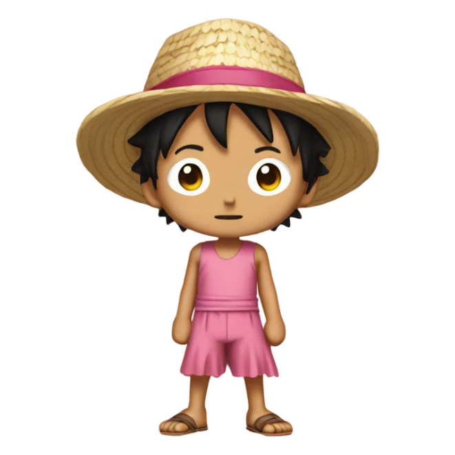 Luffy in pink dress sticker