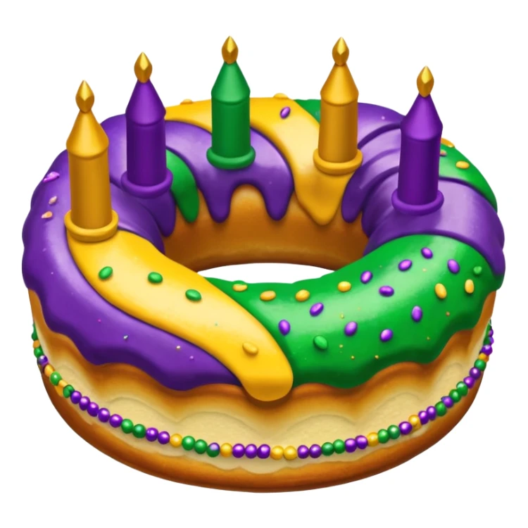 Mardi Gras purple, green and gold kingcake sticker