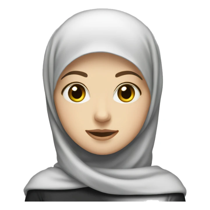 A white girl wearing blach hijab sticker