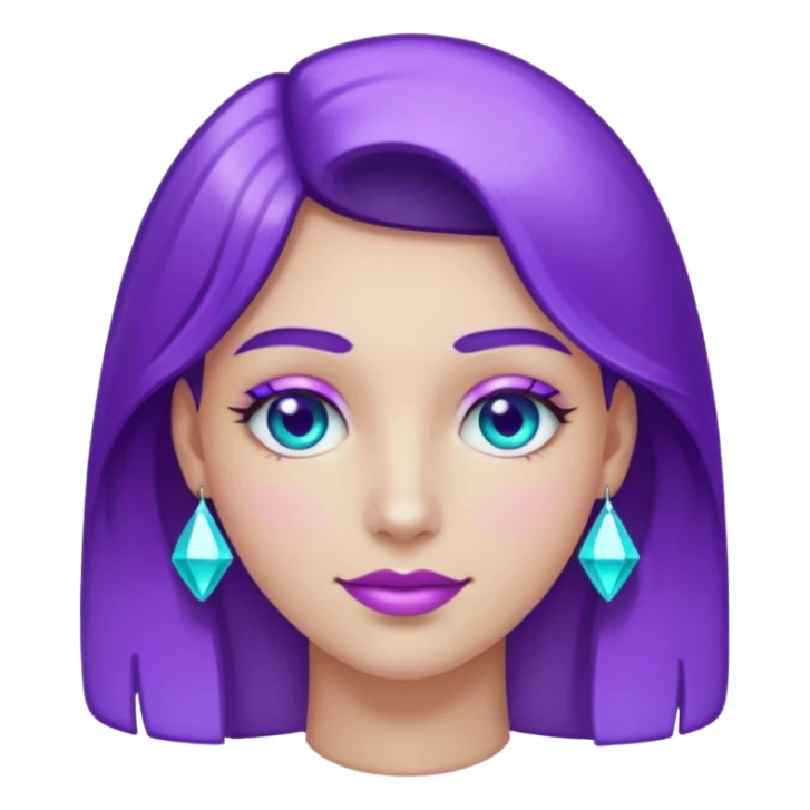 glitter purple and cian pin officer sticker