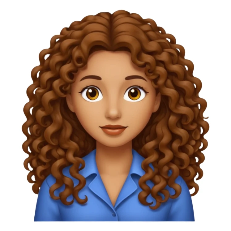 Mujer piel canela y pelo rizado largo  sticker