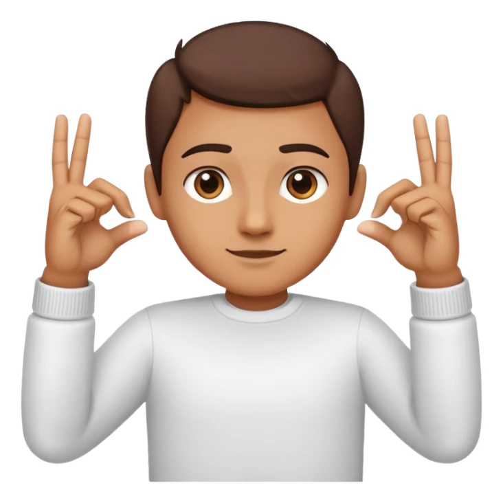 triángulo con las manos, juntando las yemas de los dedos pulgares y los índices mientras mantiene las palmas abiertas hacia el frente.  sticker