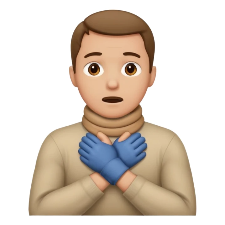 Man with hands gripped around neck crossed like he is choking sticker