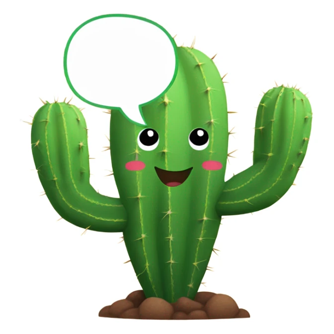Cactus saying “hello, I’m your cactus friend “ sticker