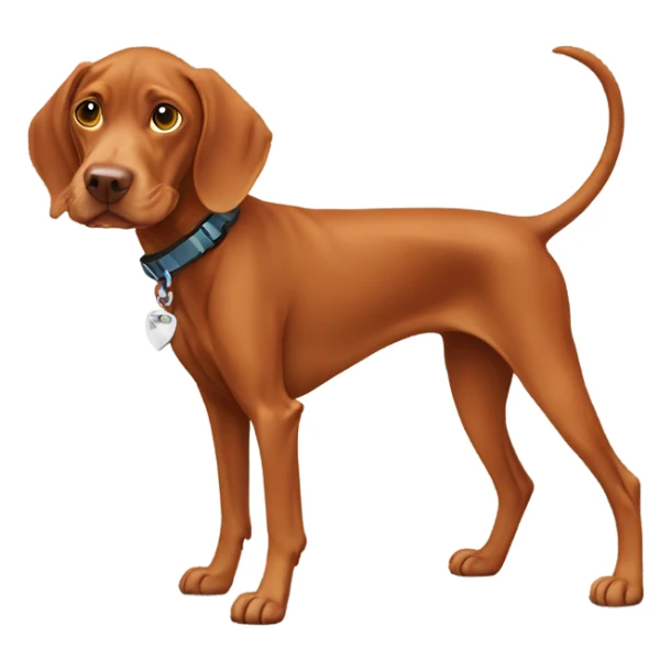 happy vizsla with dog collar, full body sticker