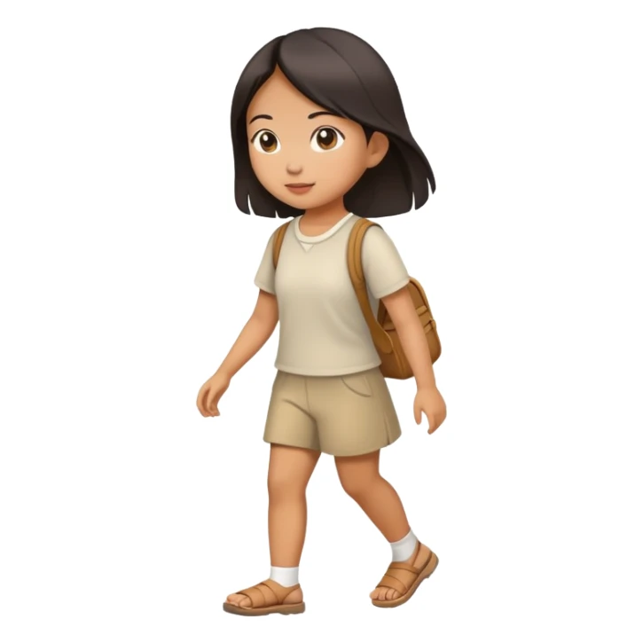 asian girl walk sticker