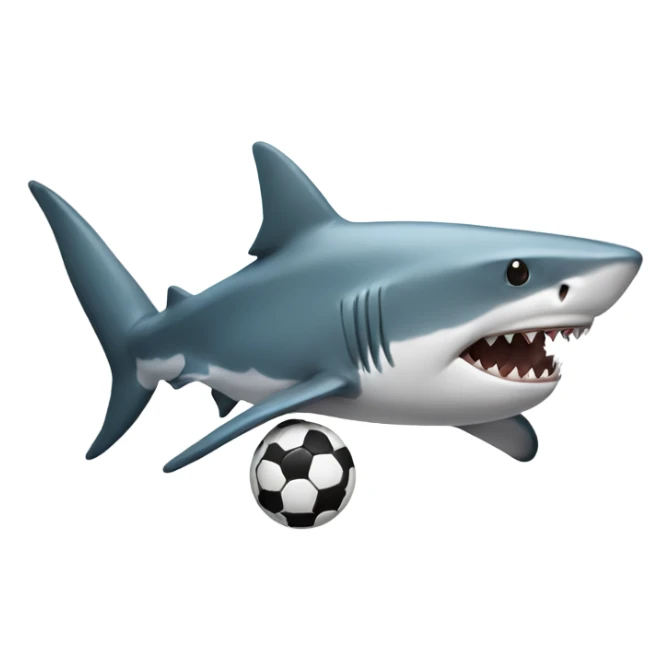 Shark with a foitball sticker