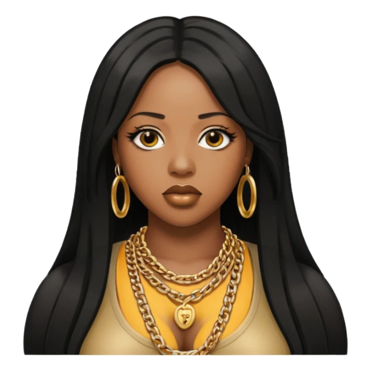Remy Ma with black long hair sticker