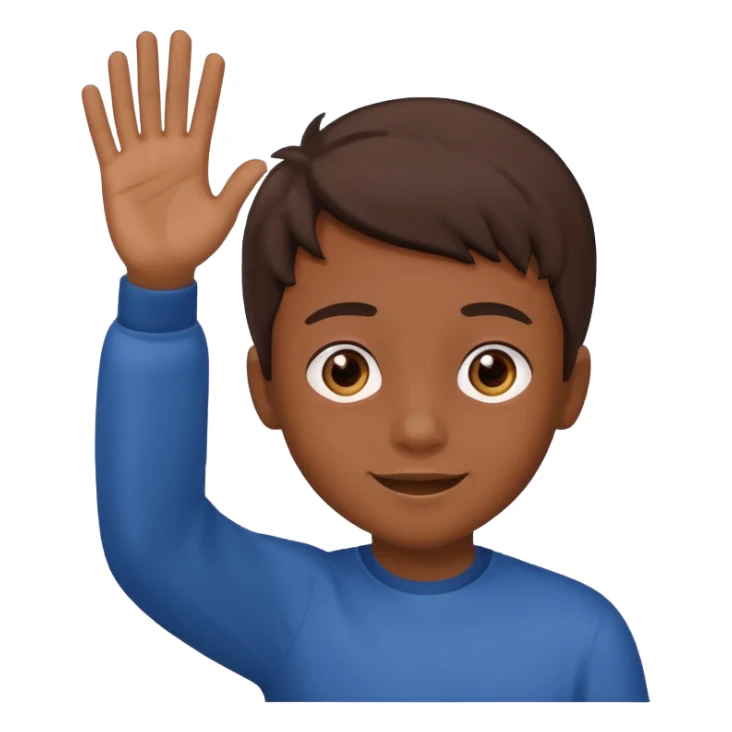 generate emoji of boy saying hii sticker