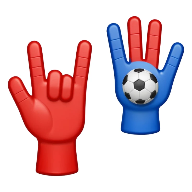 foam finger football blue (#00A3E0) and red (#F9423A) sticker